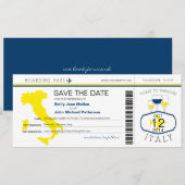 Boarding nach Italien Einladung Hochzeit (Vorne/Hinten)
