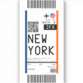 Boarding nach New York (JFK) Aufkleber (Vorderseite)