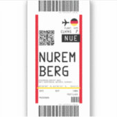 Boarding nach Nürnberg (NUE) Aufkleber (Vorderseite)