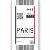 Boarding nach Paris (CDG) Aufkleber (Vorderseite)