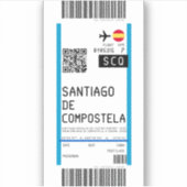 Boarding nach Santiago de Compostela (SCQ) Aufkleber (Vorderseite)