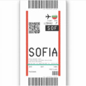 Boarding nach Sofia (SOF) Aufkleber (Vorderseite)