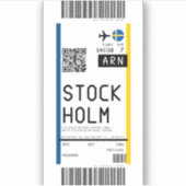 Boarding nach Stockholm (ARN) Aufkleber (Vorderseite)