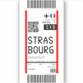 Boarding nach Straßburg (SXB) Aufkleber (Vorderseite)