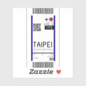 Boarding nach Taipei (TPE) Aufkleber (Blatt)
