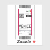 Boarding nach Venedig (VCE) Aufkleber (Blatt)