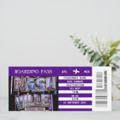 Boarding Nashville Pass Reisende Indigo Einladung (Stehend Vorderseite)