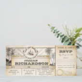 Boarding Pass 40. Geburtstagskarten - Einladungen (Stehend Vorderseite)