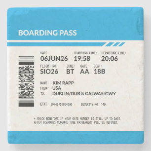 Boarding Pass 6000x6000 (blau) DAM10 Steinuntersetzer