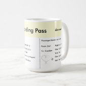 Boarding Pass Adoption Ankündigung Gelb Kaffeetasse (VorderseiteRechts)