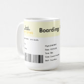 Boarding Pass Adoption Ankündigung Gelb Kaffeetasse (Vorderseite Links)