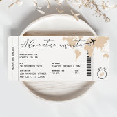 Boarding Pass Adventure Awaits Beige Baby Dusche Einladung