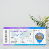 Boarding Pass Airline Ticketübersicht Einladung (Stehend Vorderseite)