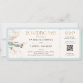 Boarding Pass Airplane Wedding Invitation Einladung (Vorderseite)