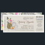 Boarding Pass | Ananas | Beach Birthday Party Einladung<br><div class="desc">Tropische Destination,  Boarding Pass Geburtstagsparty Einladung - Ticket.</div>