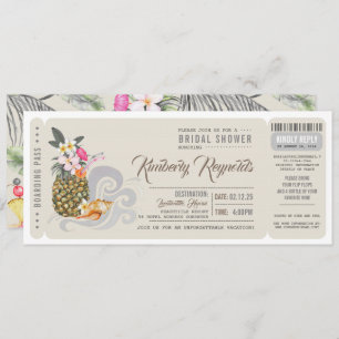 Boarding Pass   Ananas   Beach Brautparty Einladung