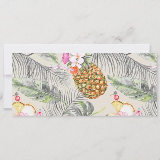 Boarding Pass | Ananas | Beach Engagement Party Einladung (Rückseite)