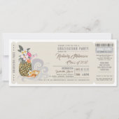 Boarding Pass | Ananas | Beach Graduation Party Einladung (Vorderseite)