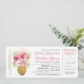Boarding Pass Ananas Hochzeitskarten Einladung (Stehend Vorderseite)