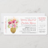 Boarding Pass Ananas Hochzeitskarten Einladung (Vorderseite)