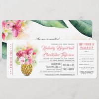 Boarding Pass Ananas Hochzeitskarten