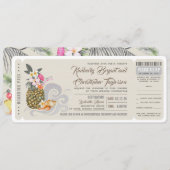 Boarding Pass | Ananas | Hochzeitsticket Einladung (Vorne/Hinten)