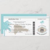 Boarding Pass auf Dominikanische Republik Hochzeit Einladung (Vorne/Hinten)