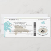 Boarding Pass auf Dominikanische Republik Hochzeit Einladung (Vorderseite)