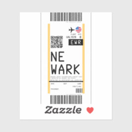 Boarding Pass auf Newark (EWR) Aufkleber