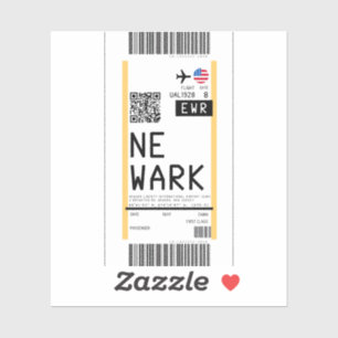 Boarding Pass auf Newark (EWR) Aufkleber