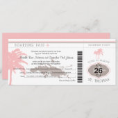 Boarding Pass auf St Thomas Brown & Pink Einladung (Vorne/Hinten)
