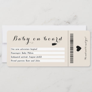 Boarding Pass Baby an Bord Ankündigung