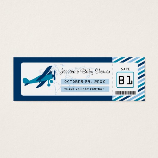 Boarding Pass Baby Dusche Gefallen Tag (Vorderseite)