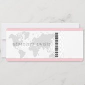 Boarding Pass Baby Girl Travel Baby Dusche Einladung (Rückseite)