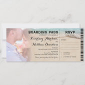 Boarding Pass Beach Foto UAWG & Wedding Einladung (Vorderseite)