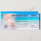 Boarding Pass Beach Foto UAWG & Wedding Einladung (Vorne/Hinten)