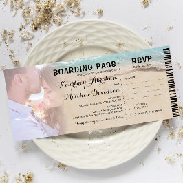 Boarding Pass Beach Foto UAWG & Wedding Einladung