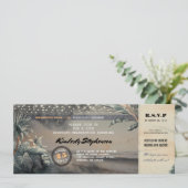 Boarding Pass Beach Lights Geburtstagsparty Ticket Einladung (Stehend Vorderseite)