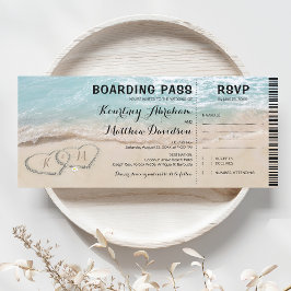 Boarding Pass Beach UAWG & Wedding Einladung