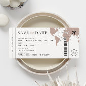 Boarding Pass Beige Neutral 3 Fotos Hochzeit Save The Date