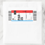 Boarding Pass bis Paris Rechteckiger Aufkleber (Tasche)