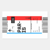 Boarding Pass bis Paris Rechteckiger Aufkleber (Vorderseite)