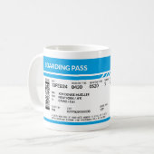 Boarding Pass (blau) DOS Kaffeetasse (Vorderseite Links)