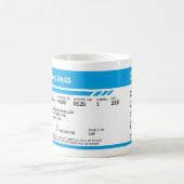 Boarding Pass (blau) DOS Kaffeetasse (Mittel)