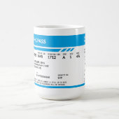 Boarding Pass (blau) Kaffeetasse (Mittel)