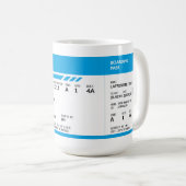 Boarding Pass (blau) Kaffeetasse (VorderseiteRechts)