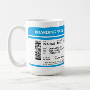 Boarding Pass (blau) Kaffeetasse