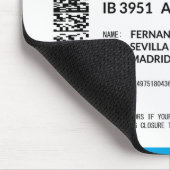 Boarding Pass (blau) Mousepad (Ecke)