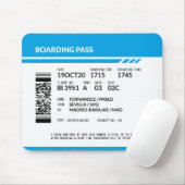 Boarding Pass (blau) Mousepad (Mit Mouse)