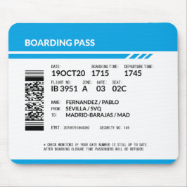 Boarding Pass (blau) Mousepad